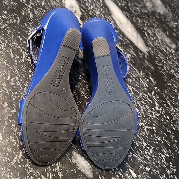 AMERICAN EAGLE WOMEN'S Classic Heels SANDAL ANKLE STRAP OPEN TOE WEDGE SANDAL - Picture 13 of 16